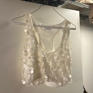 Meshki Maude Sequin Racer Crop Top